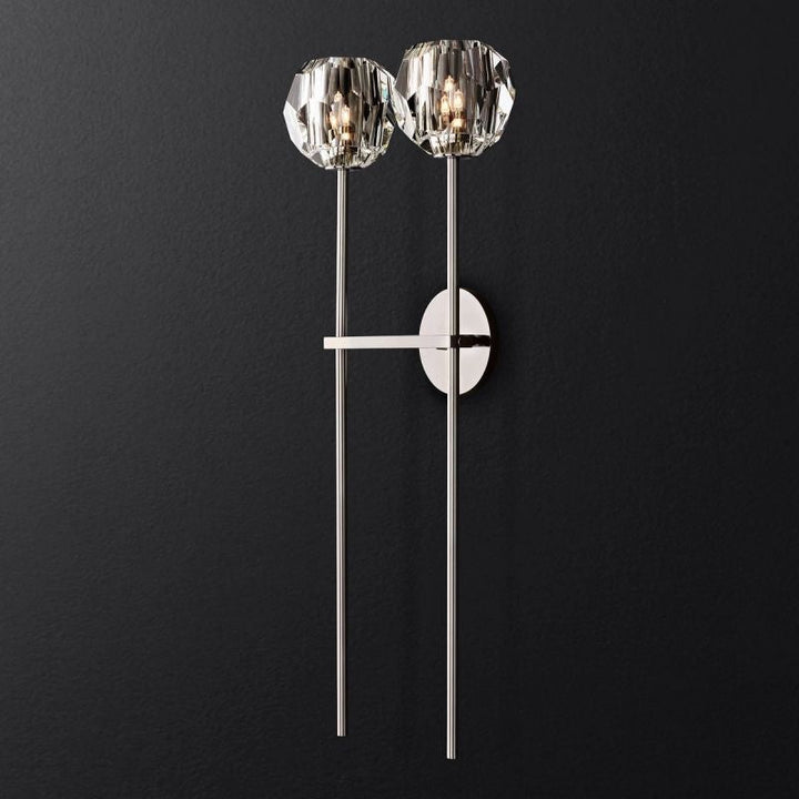 Kristal Clear Glass Double Grand Wall Sconce - ebuylight