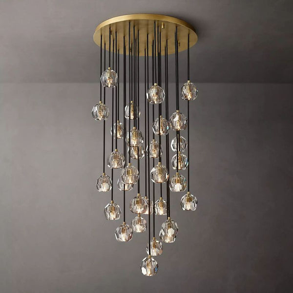 Kristal Clear Glass Round Cluster Chandelier 30" - ebuylight