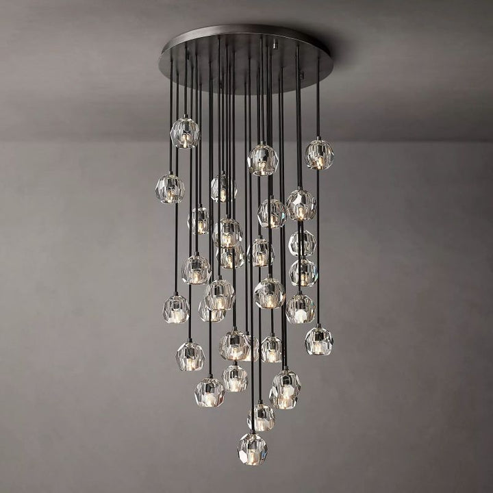 Kristal Clear Glass Round Cluster Chandelier 30" - ebuylight