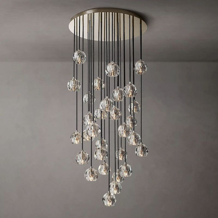 Kristal Clear Glass Round Cluster Chandelier 30" - ebuylight