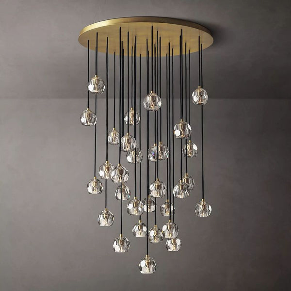 Kristal Clear Glass Round Cluster Chandelier 40" - ebuylight