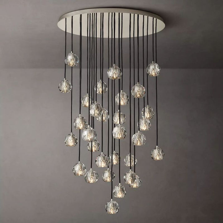 Kristal Clear Glass Round Cluster Chandelier 40" - ebuylight