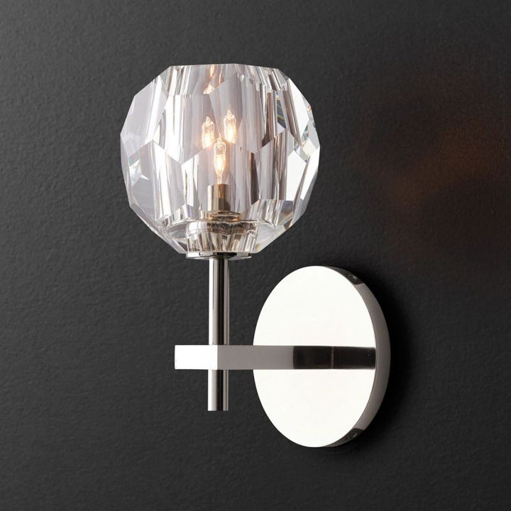 Kristal Clear Glass Short Wall Sconce - ebuylight