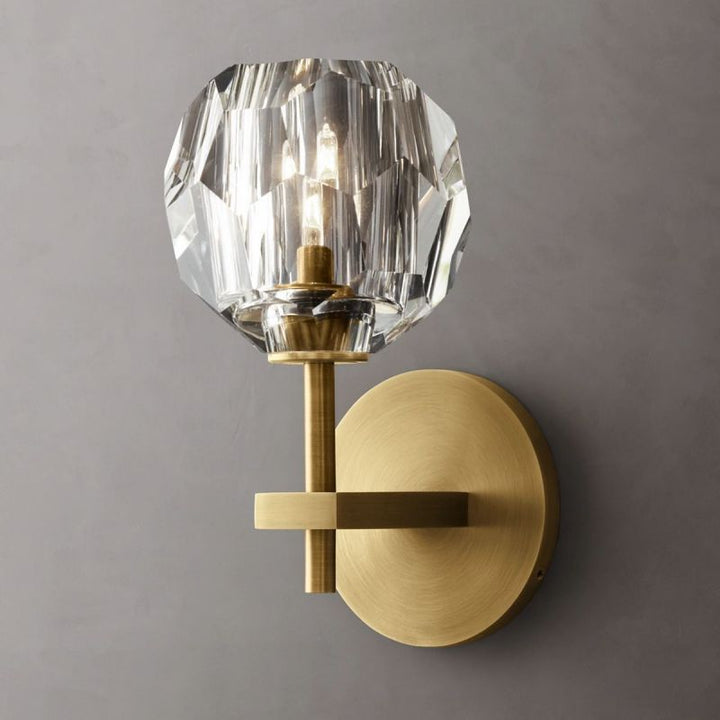 Kristal Clear Glass Short Wall Sconce - ebuylight