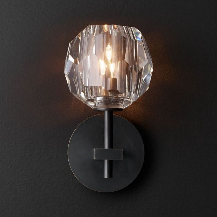 Kristal Clear Glass Short Wall Sconce - ebuylight