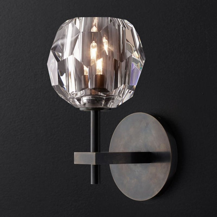 Kristal Clear Glass Short Wall Sconce - ebuylight