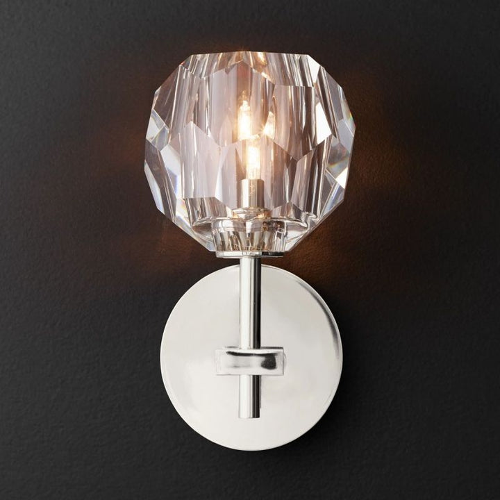 Kristal Clear Glass Short Wall Sconce - ebuylight