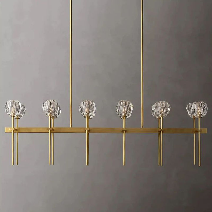 Kristal Glass Double Linear Chandelier 60" - ebuylight