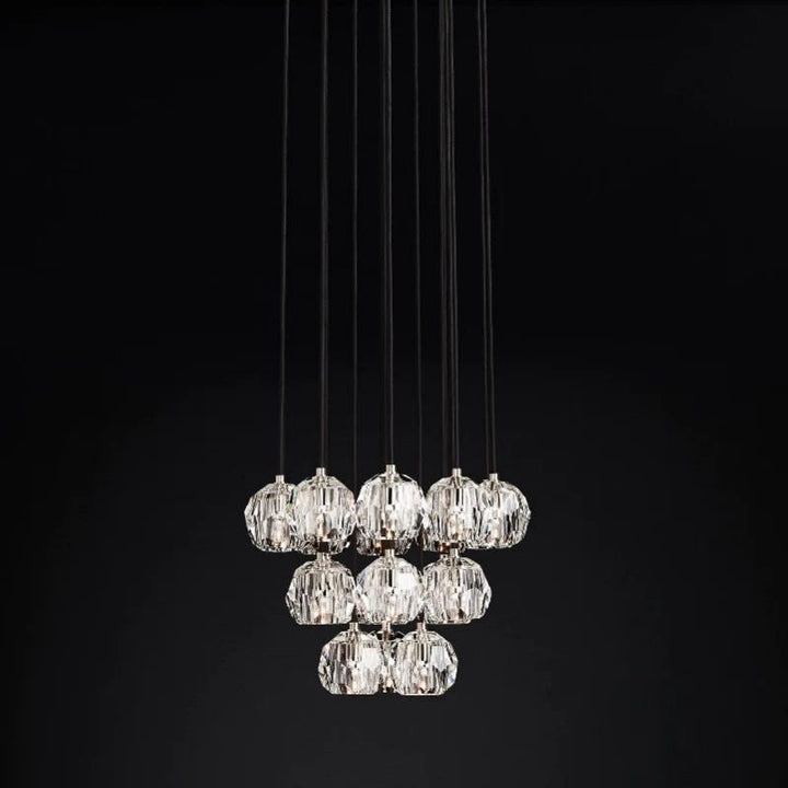 Kristal Glass Round Cluster Chandelier 19" - ebuylight