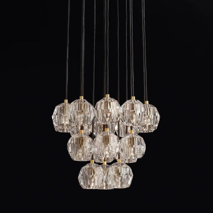 Kristal Glass Round Cluster Chandelier 19" - ebuylight