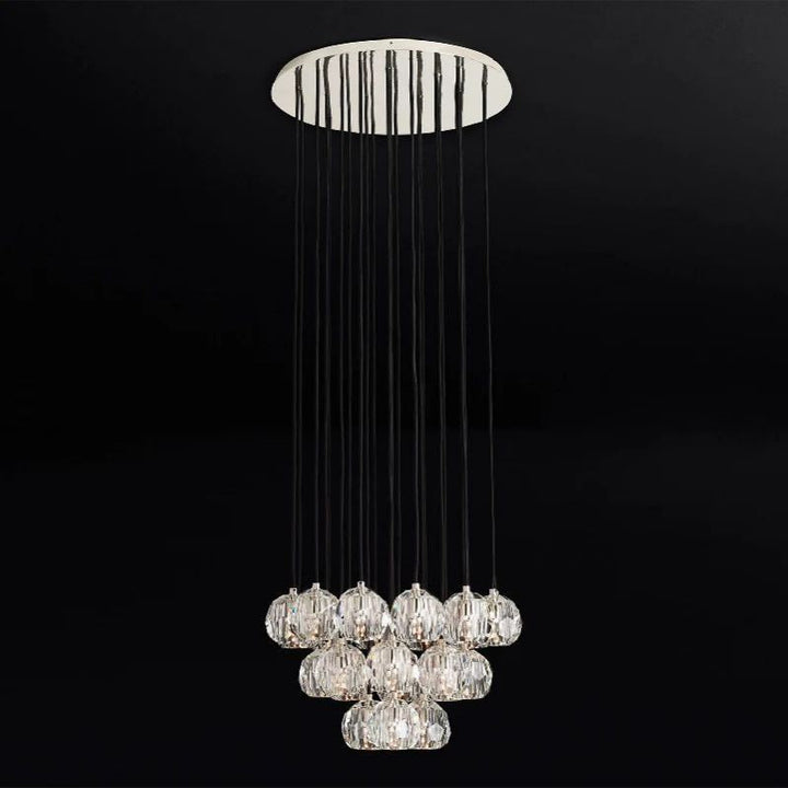 Kristal Glass Round Cluster Chandelier 24" - ebuylight