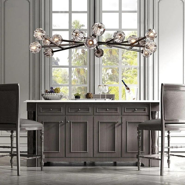 Kristal Glass Round Chandelier 60" - thebelacan