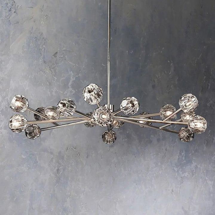 Kristal Glass Round Chandelier 60" - thebelacan