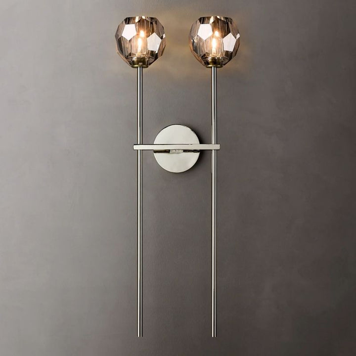 Kristal Smoke Glass Double Grand Wall Sconce - ebuylight