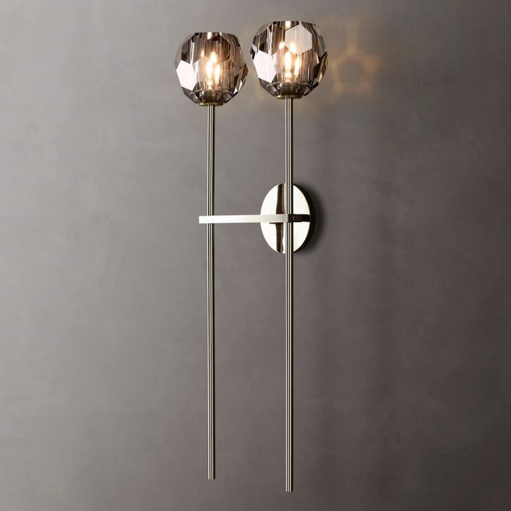 Kristal Smoke Glass Double Grand Wall Sconce - ebuylight