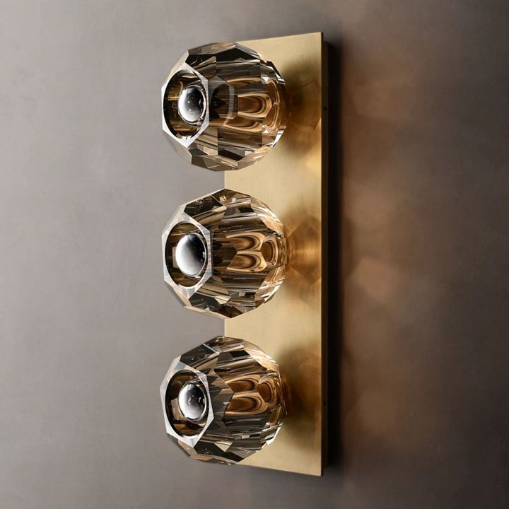 Kristal Smoke Glass Linear Short Wall Sconce - ebuylight