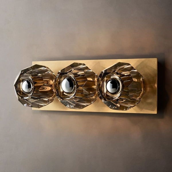 Kristal Smoke Glass Linear Short Wall Sconce - ebuylight