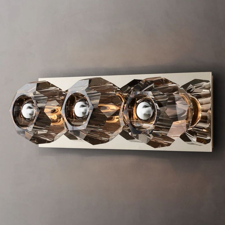 Kristal Smoke Glass Linear Short Wall Sconce - ebuylight