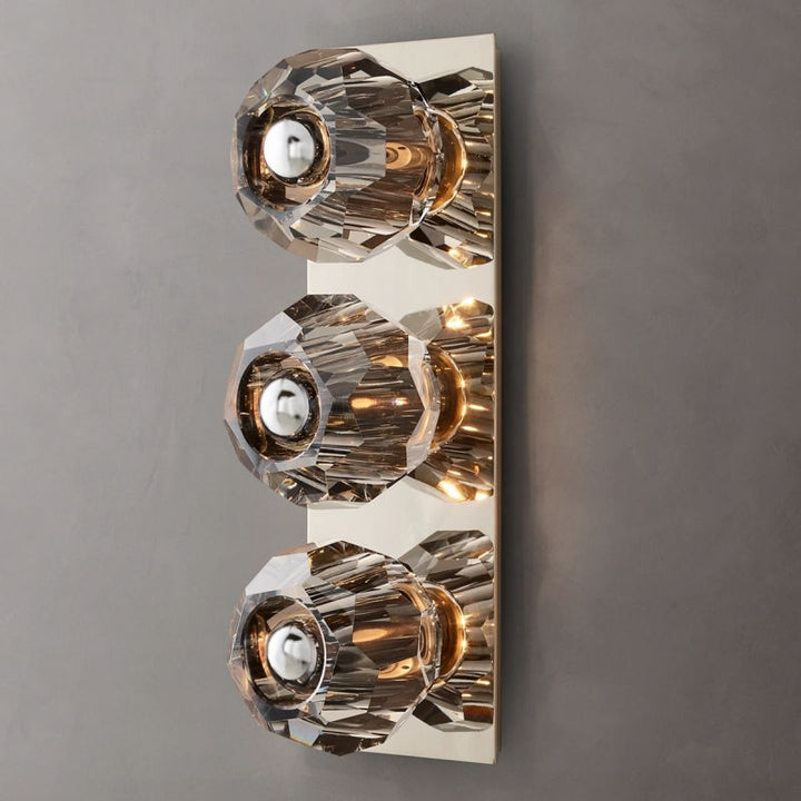 Kristal Smoke Glass Linear Short Wall Sconce - ebuylight