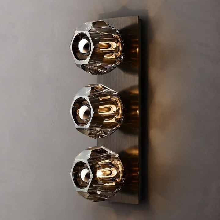 Kristal Smoke Glass Linear Short Wall Sconce - ebuylight