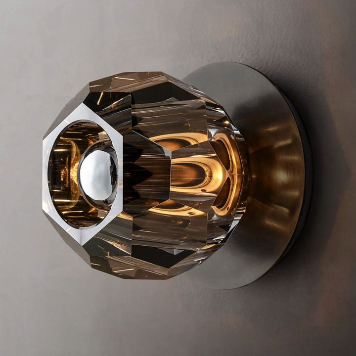 Kristal Smoke Glass Petite Wall Sconce - ebuylight