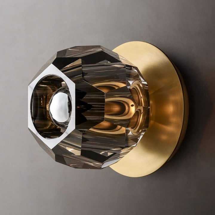 Kristal Smoke Glass Petite Wall Sconce - ebuylight