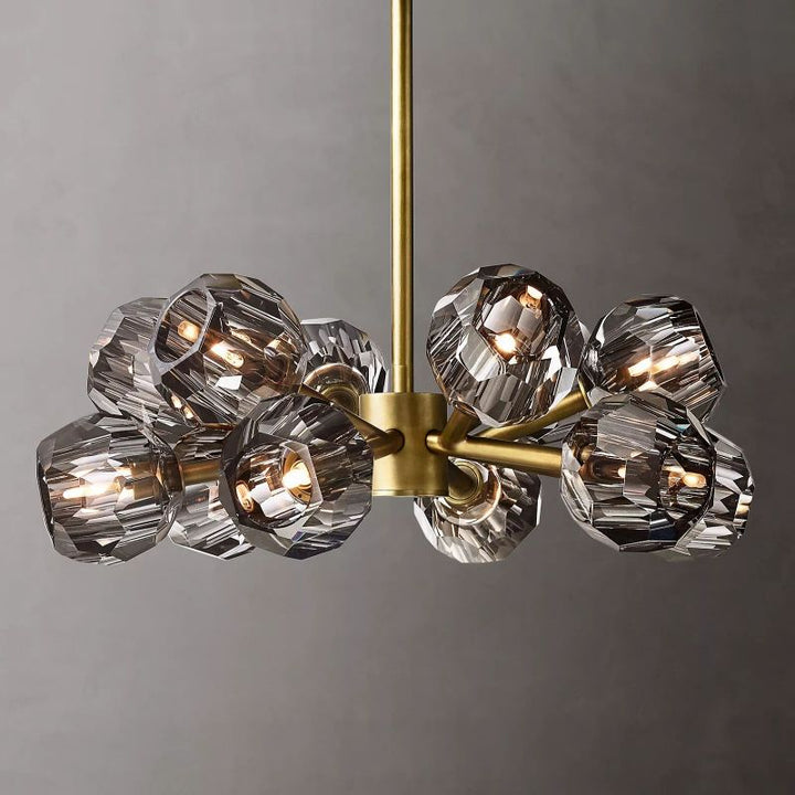 Kristal Smoke Glass Round Chandelier 24" - ebuylight