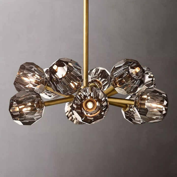 Kristal Smoke Glass Round Chandelier 24" - ebuylight