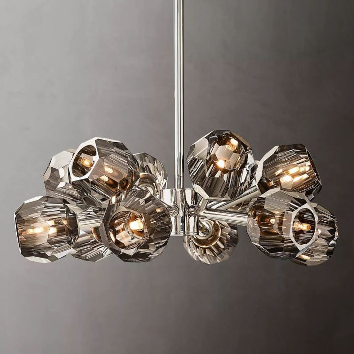 Kristal Smoke Glass Round Chandelier 24" - ebuylight