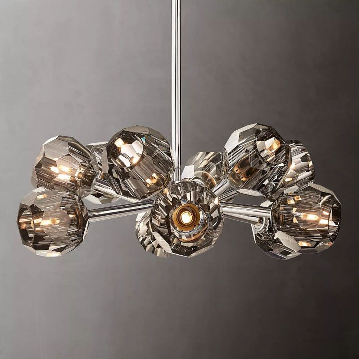 Kristal Smoke Glass Round Chandelier 24" - ebuylight