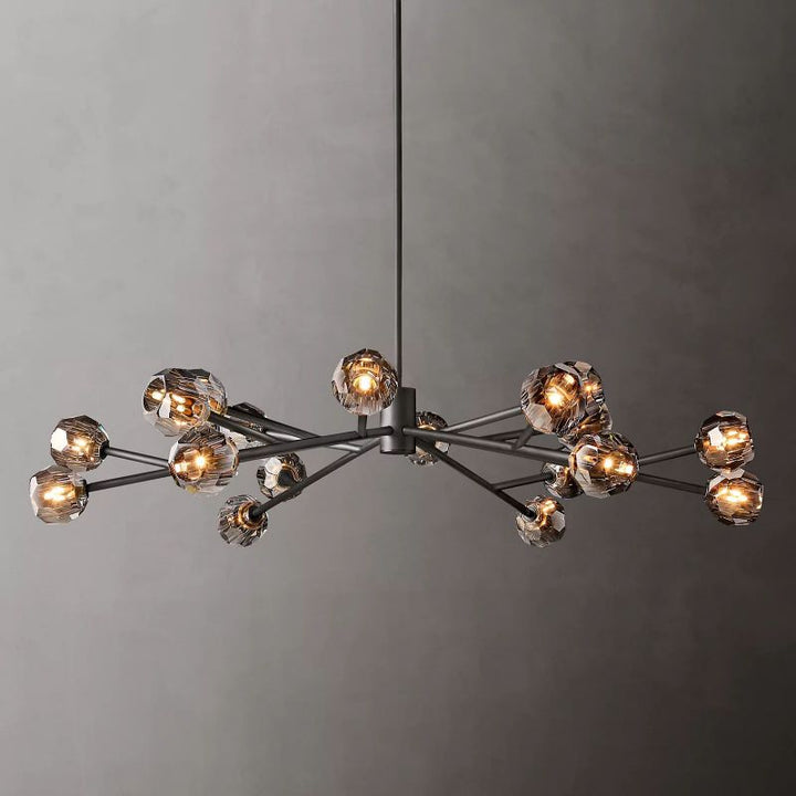 Kristal Glass Round Chandelier 60" - thebelacan