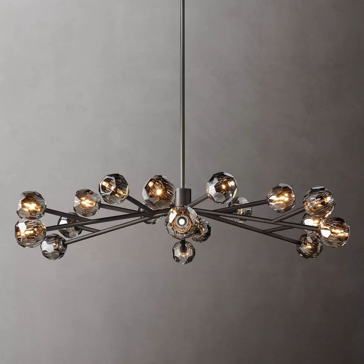 Kristal Glass Round Chandelier 60" - thebelacan