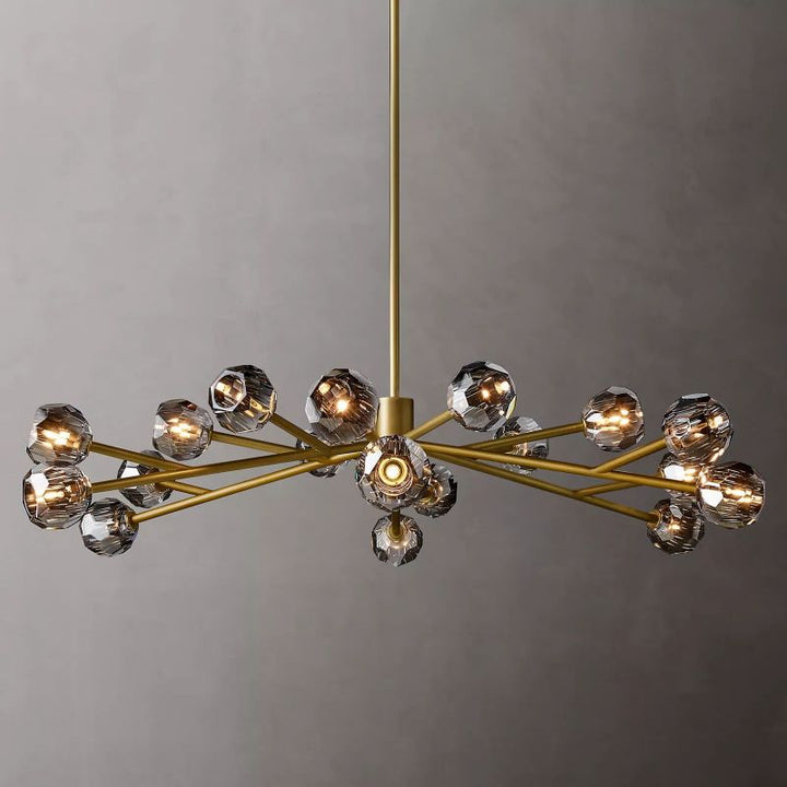 Kristal Glass Round Chandelier 60" - thebelacan