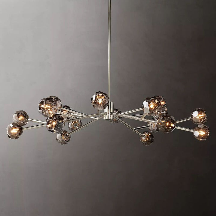 Kristal Glass Round Chandelier 60" - thebelacan