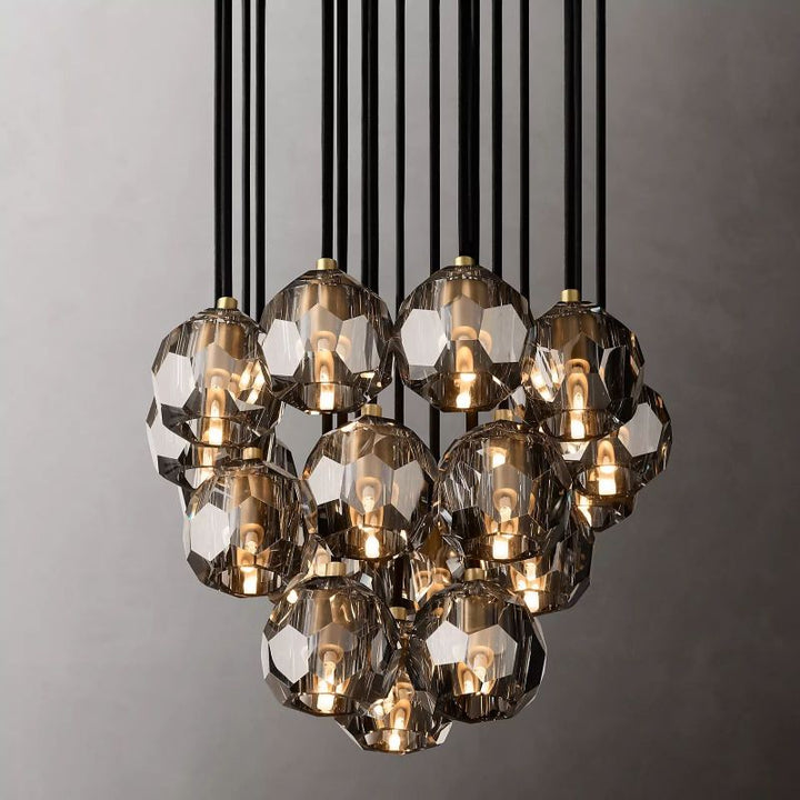 Kristal Glass Round Cluster Chandelier 19" - ebuylight