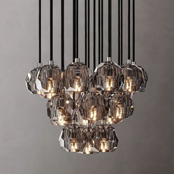 Kristal Glass Round Cluster Chandelier 19" - ebuylight