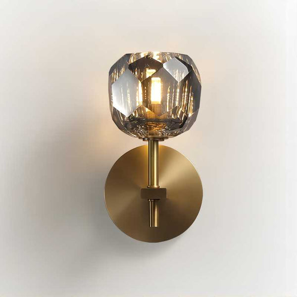 Kristal Smoke Glass Short Wall Sconce - ebuylight