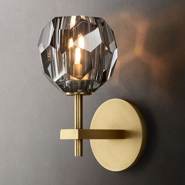 Kristal Smoke Glass Short Wall Sconce - ebuylight