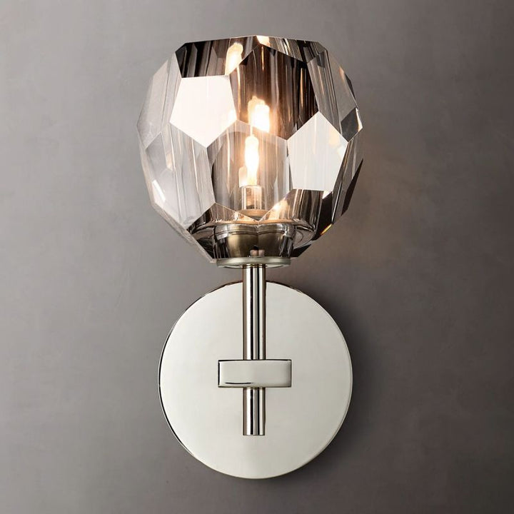 Kristal Smoke Glass Short Wall Sconce - ebuylight