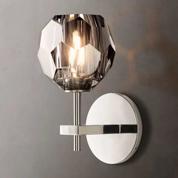 Kristal Smoke Glass Short Wall Sconce - ebuylight