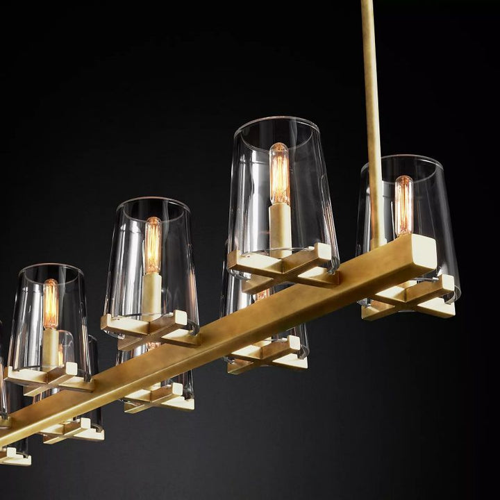 Kuseau Glass Linear Chandelier 49" - ebuylight