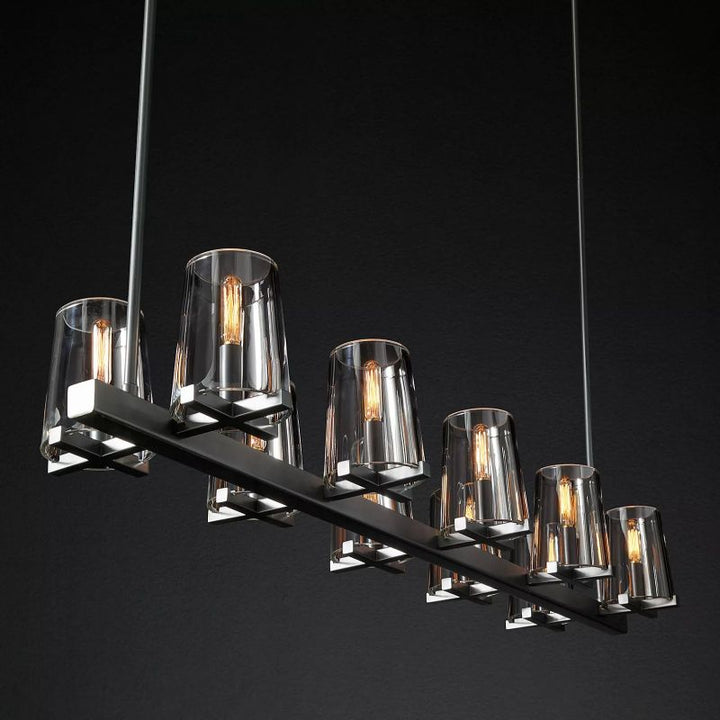 Kuseau Glass Linear Chandelier 49" - ebuylight