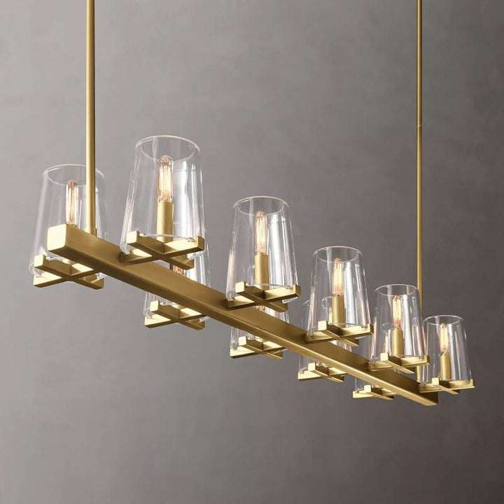 Kuseau Glass Linear Chandelier 49" - ebuylight