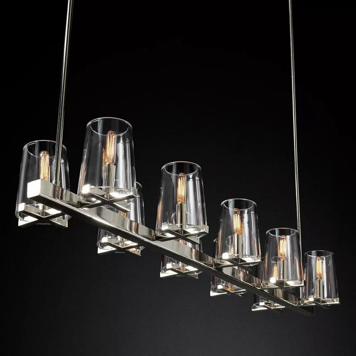 Kuseau Glass Linear Chandelier 60" - ebuylight