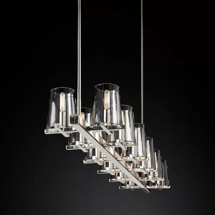 Kuseau Glass Linear Chandelier 60" - ebuylight