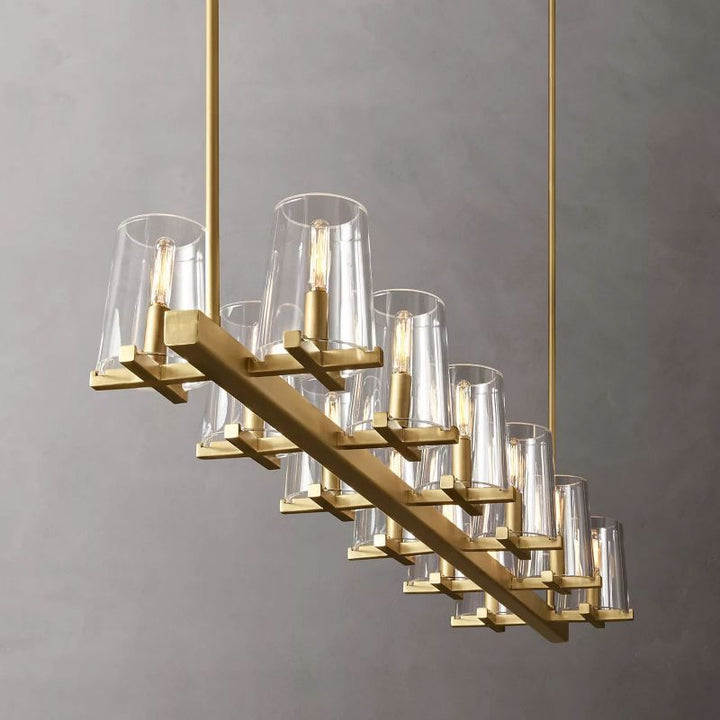 Kuseau Glass Linear Chandelier 60" - ebuylight