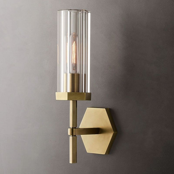 Lambert Hexagonal Short Wall Sconce - ebuylight