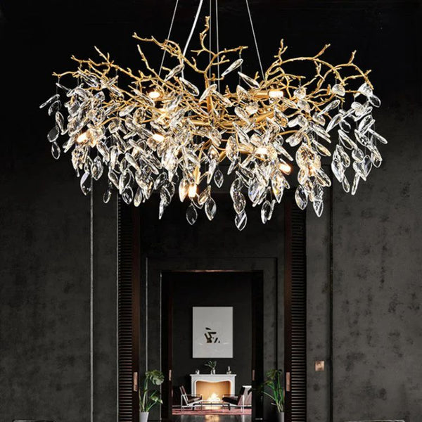 Lorna Modern Crystal Branch Chandelier - ebuylight