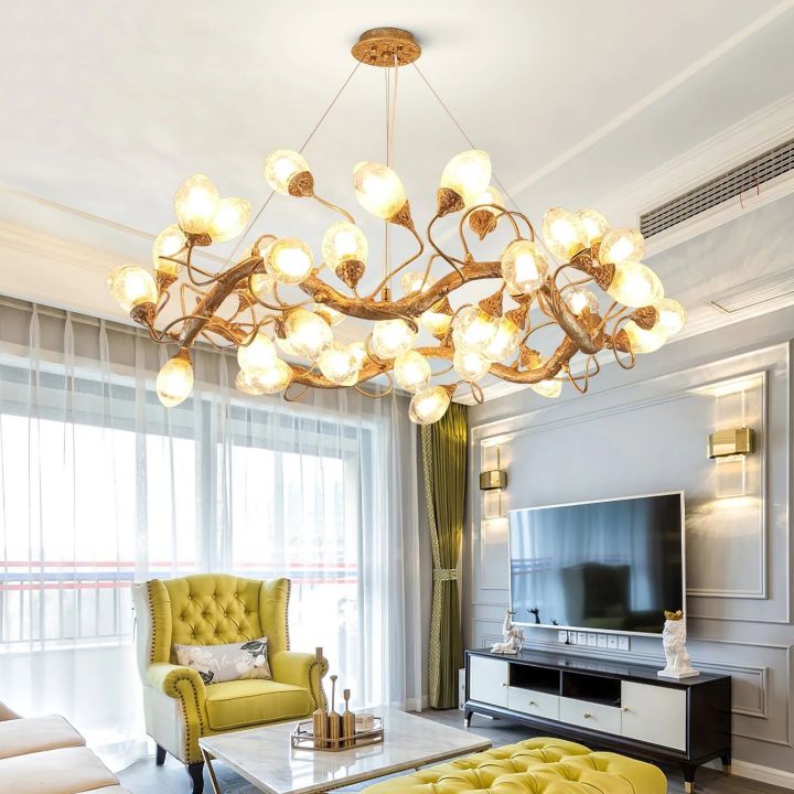 Lotus Brass Branch Chandelier - ebuylight