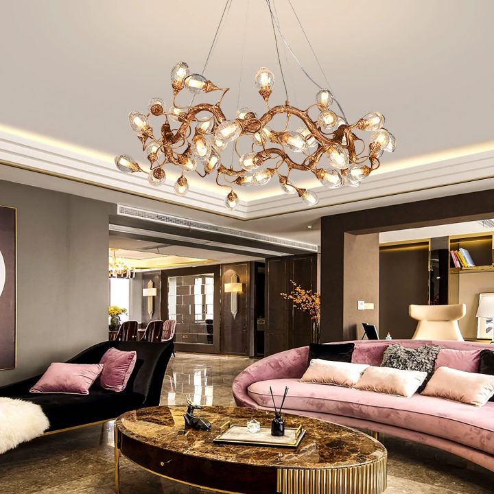 Lotus Brass Branch Chandelier - ebuylight